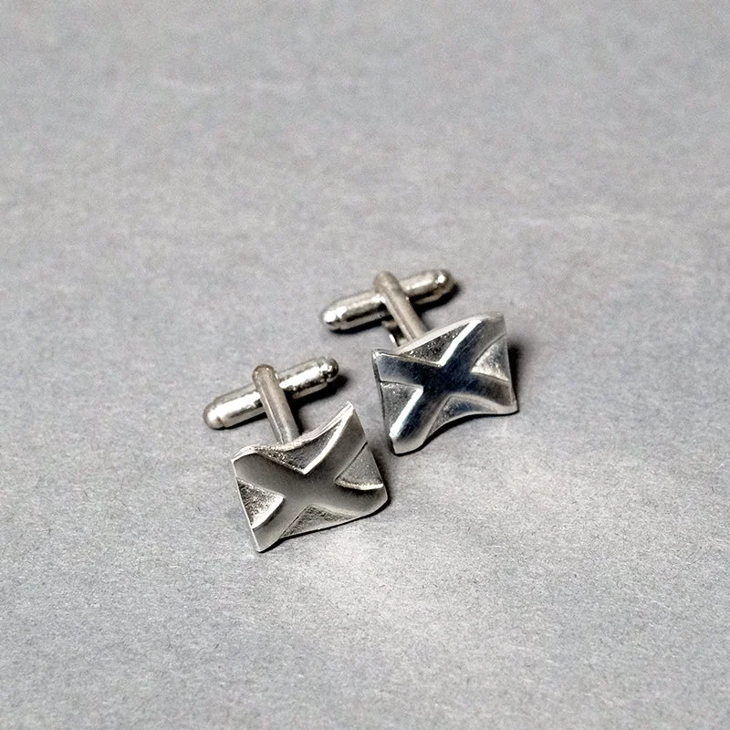 Best cufflinks with vintage cufflinks case for a stylish presentation and storage-Pewter Cufflinks with Saint Andrews Cross