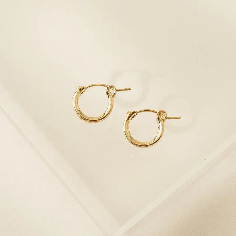 Hoop earrings with a matte black finish for a sleek, edgy vibe-13mm Gold-Filled Wire Hoop Earrings