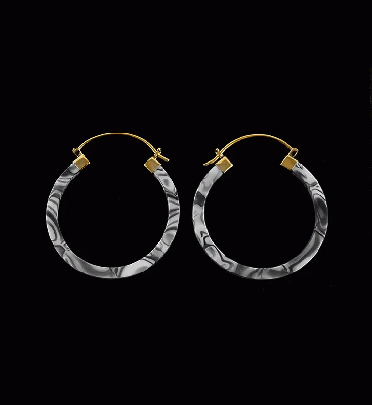 Small hoop earrings for a delicate and understated everyday wear-14G Burrow Black & White Schizo Acetate Hangers