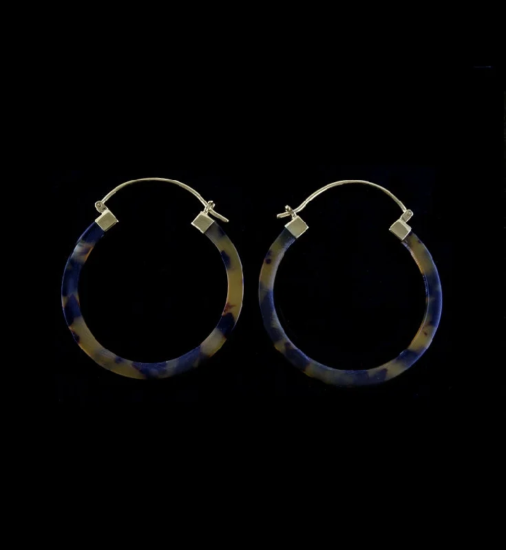 Hoop earrings with resin accents for a bold and colorful design-14G Burrow Tortoise Acetate Hangers