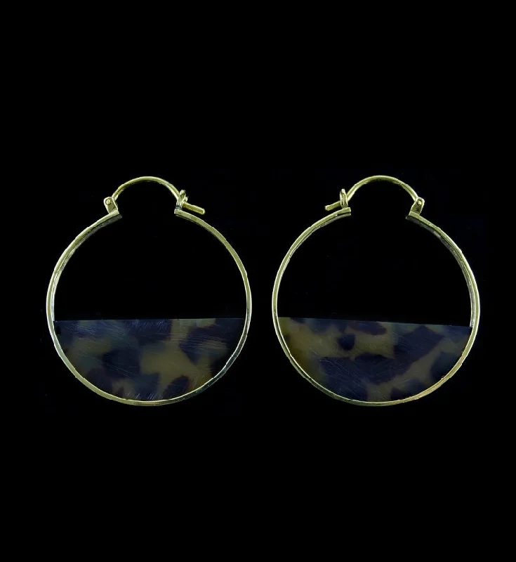 Best hoop earrings with custom designs for a personalized, unique accessory-14G Half Moon Tortoise Acetate Disk Hangers