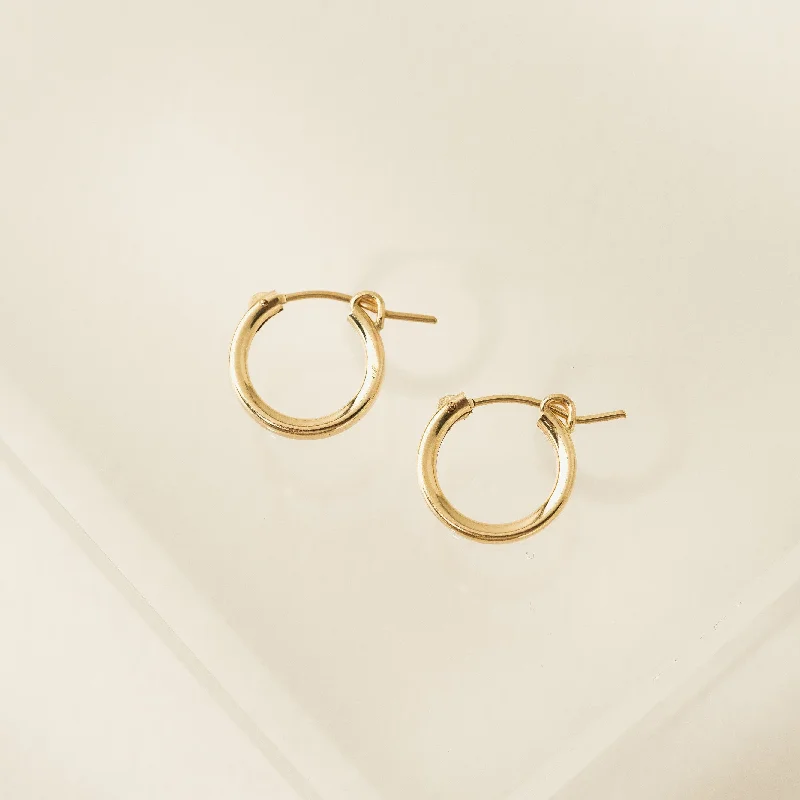 Best hoop earrings with hammered gold for a rustic yet elegant look-15mm Gold-Filled Wire Hoop Earrings