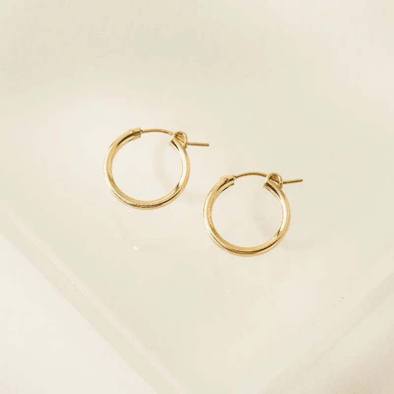 Hoop earrings with heart-shaped frames for a romantic and feminine look-19mm Gold-Filled Wire Hoop Earrings