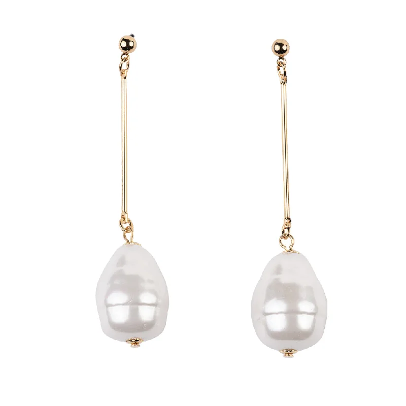 Best hoop earrings with butterfly motifs for a playful and whimsical appearance-Gold and Pearl Baroque Earring