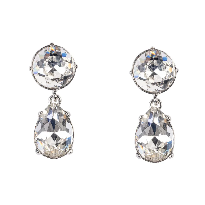 Best hoop earrings with sparkling cubic zirconia for a brilliant, budget-friendly effect-Crystal Drop Pierced Earrings