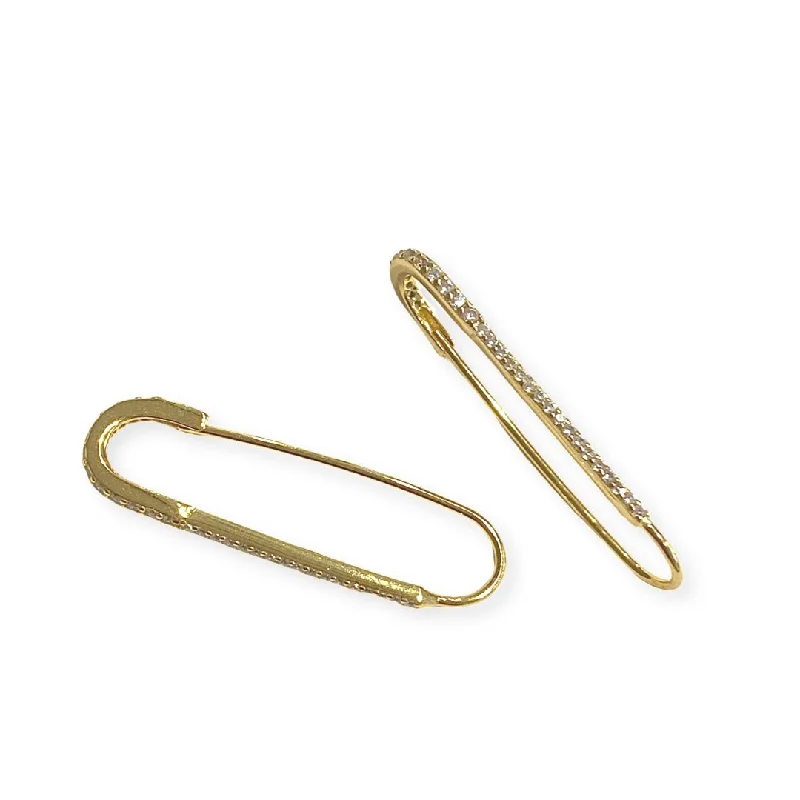 Best hoop earrings with intricate beaded details for a textured, stylish appearance-Noelia Safety Pin Earring