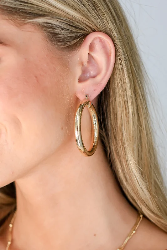 Hoop earrings with open designs for a modern, lighthearted vibe-FINAL SALE - Angela Gold Hoop Earrings