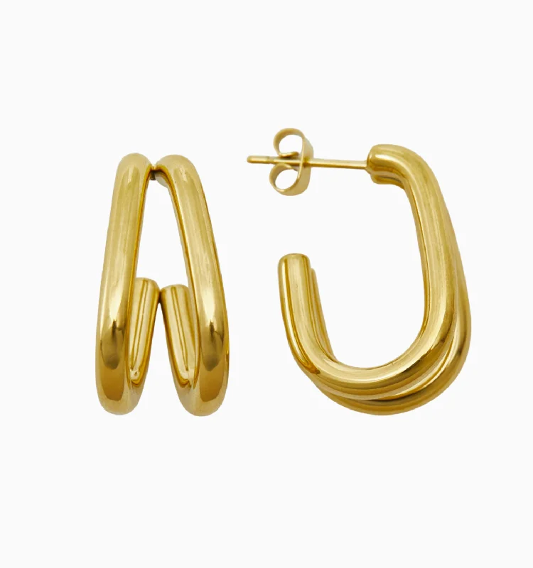 Large hoop earrings for a bold and statement-making fashion accessory-Ava Double Hoop Earrings