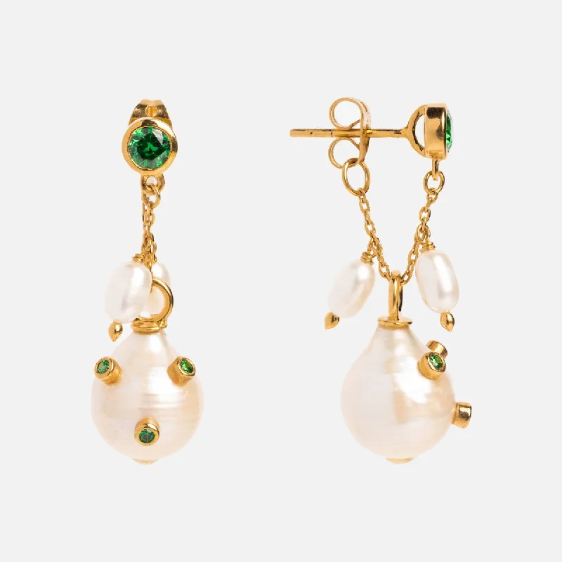 Hoop earrings with twisted metal designs for a dynamic and modern style-Baroque Pearl Droplet Earrings