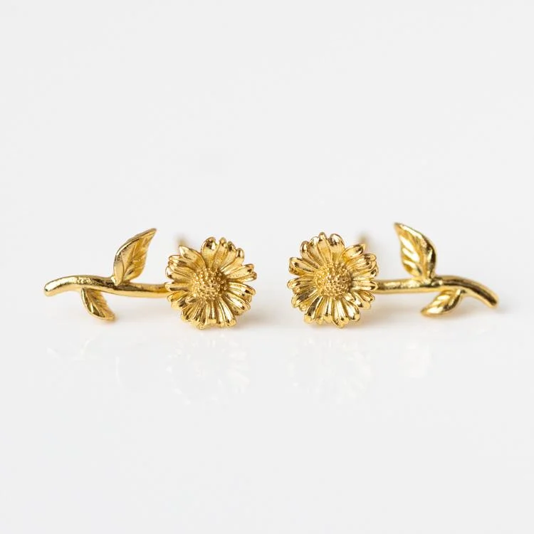 Best hoop earrings with geometric hexagon shapes for a modern, angular look-Birth Flower Earrings