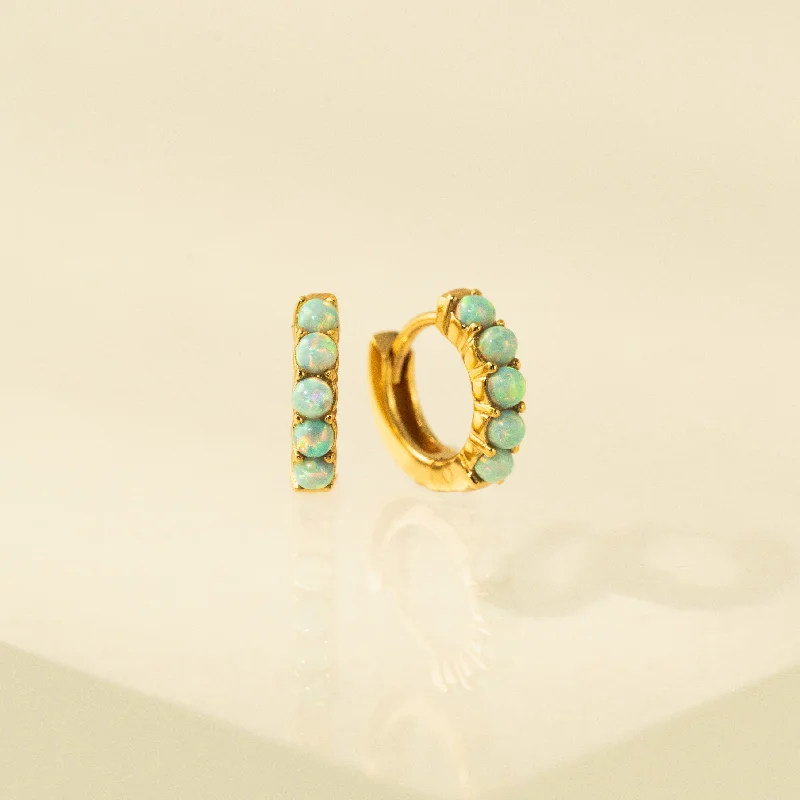 Best hoop earrings with snake-inspired designs for an edgy and fierce vibe-Blue Opal 11mm Huggie Hoop Earrings