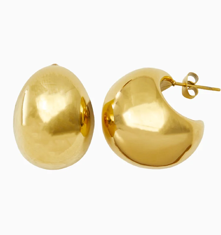 Best hoop earrings with matte finish for a sophisticated, understated design-Bold Dome Earrings