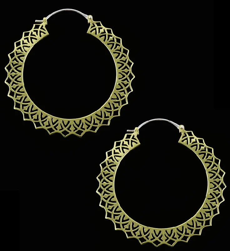 Hoop earrings with dangling charms for a playful and fun look-Brink Brass Earrings - Weights