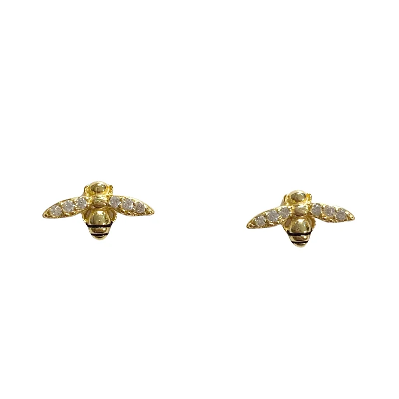 Hoop earrings with luxe velvet finishes for a rich and luxurious touch-Bumble Bee Studs