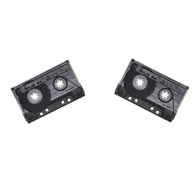 Stylish hoop earrings with diamond accents for an elegant and sparkling effect-Cassette Tape Earrings