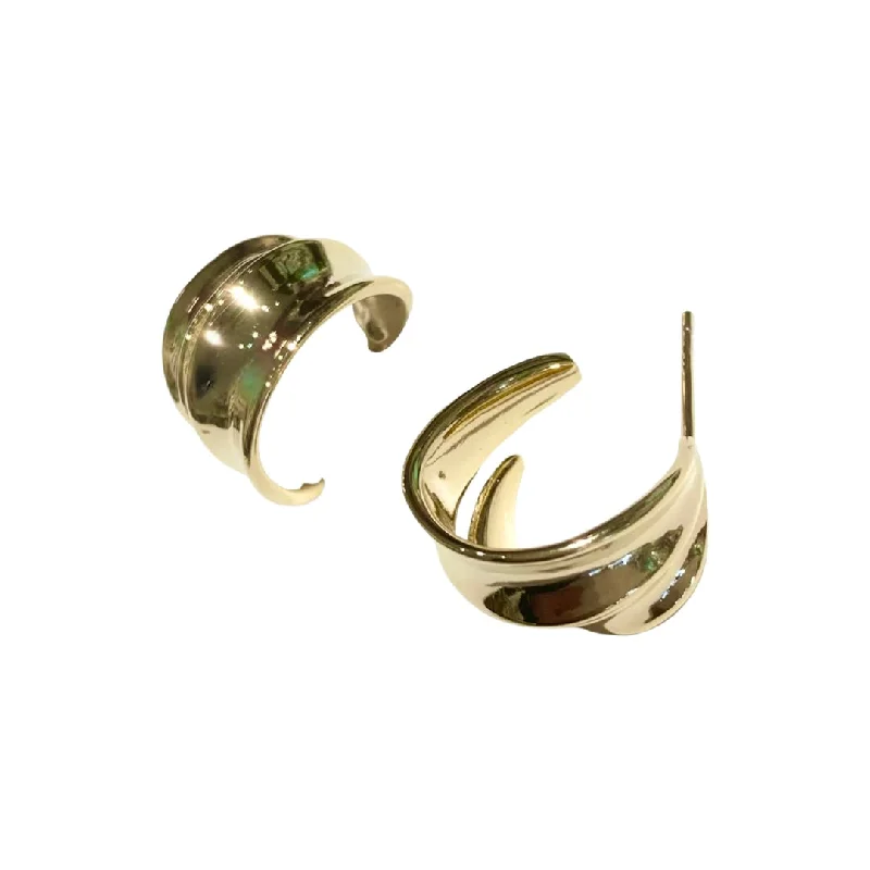 Hoop earrings with enamel stripes for a colorful and eye-catching design-Deandra Claw Hoop Studs