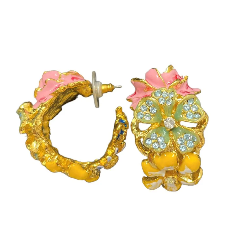 Best hoop earrings with gold for a luxurious and timeless look-Floral Hoop Earrings