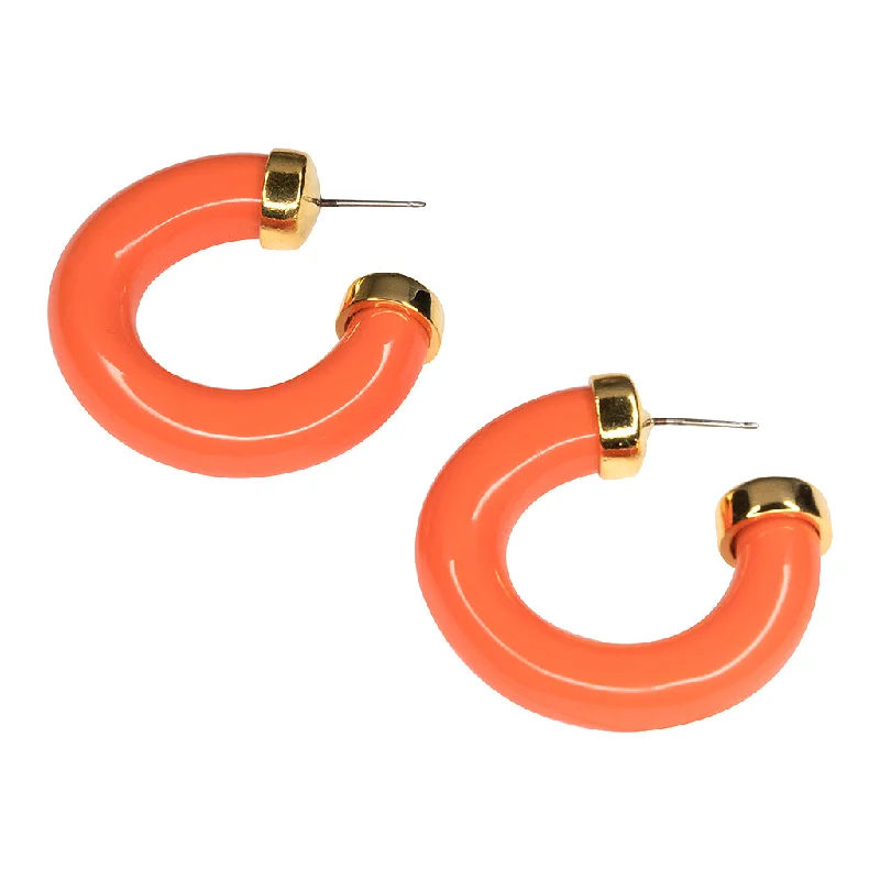 Best hoop earrings with custom designs for a personalized, unique accessory-Coral Tube Hoop Pierced Earrings