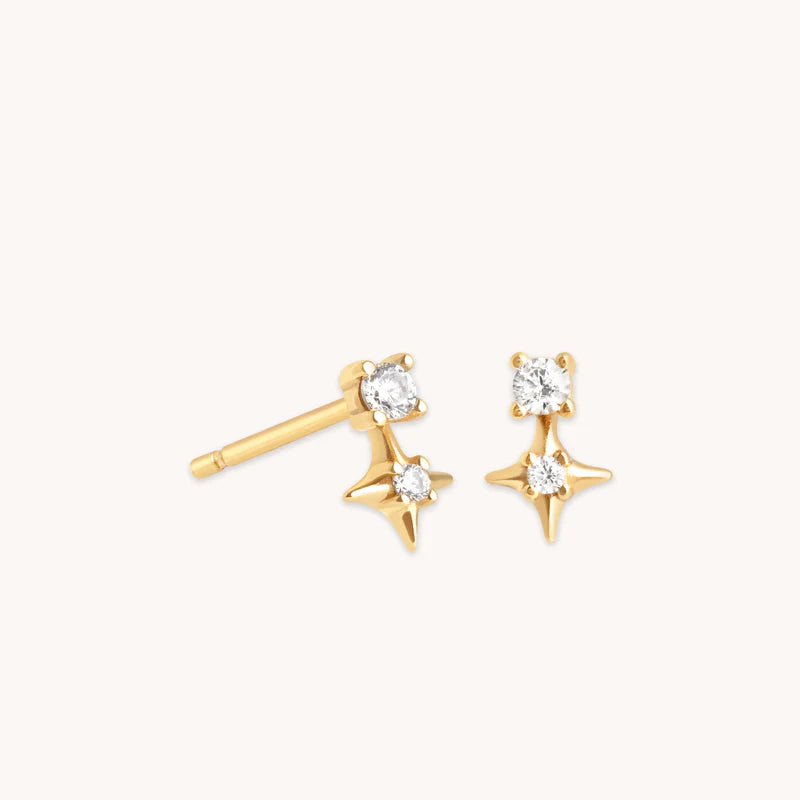 Best hoop earrings with sparkling cubic zirconia for a brilliant, budget-friendly effect-Cosmic Crystal Cluster Studs in Gold