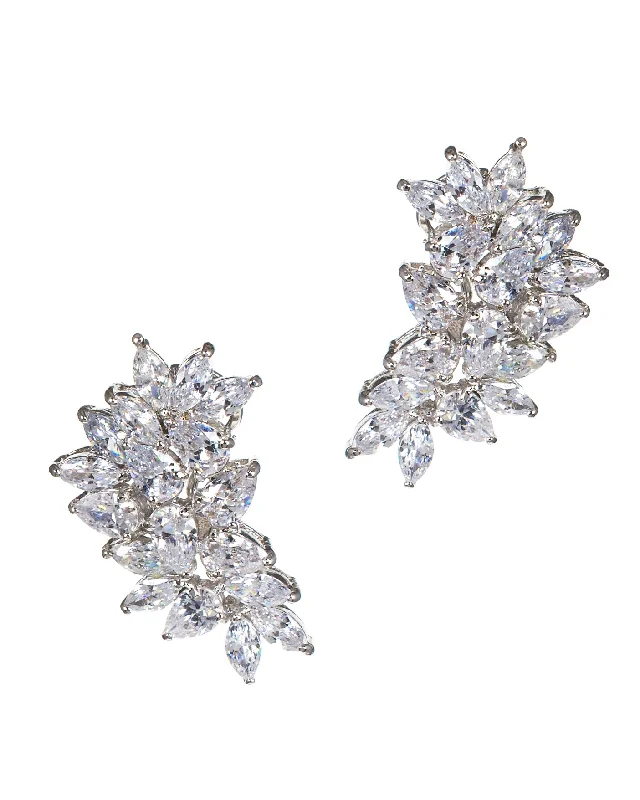 Hoop earrings with removable pendants for a versatile and customizable accessory-Cubic Zirconia Marquise Cluster Earrings