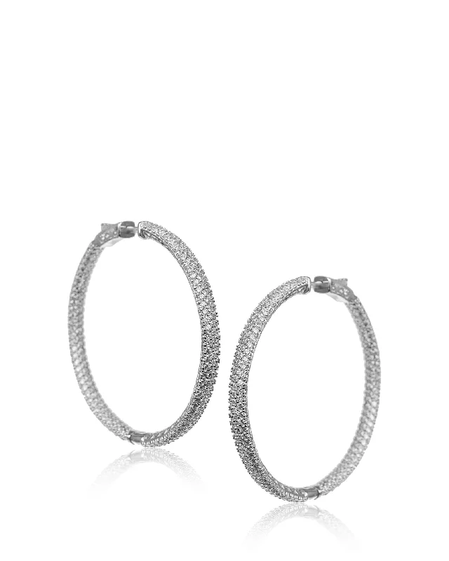 Best hoop earrings with minimal embellishments for a sleek and modern look-Cubic Zirconia Pave Hoop Earrings