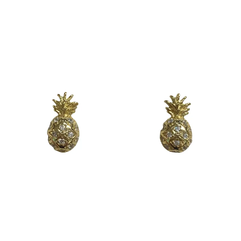 Best hoop earrings with asymmetrical designs for a fashion-forward, avant-garde look-Pineapple Studs