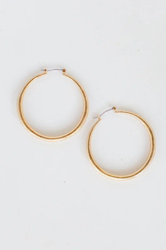 Hoop earrings with textured finishes for a vintage and classic style-FINAL SALE - Dani Gold Hoop Earrings