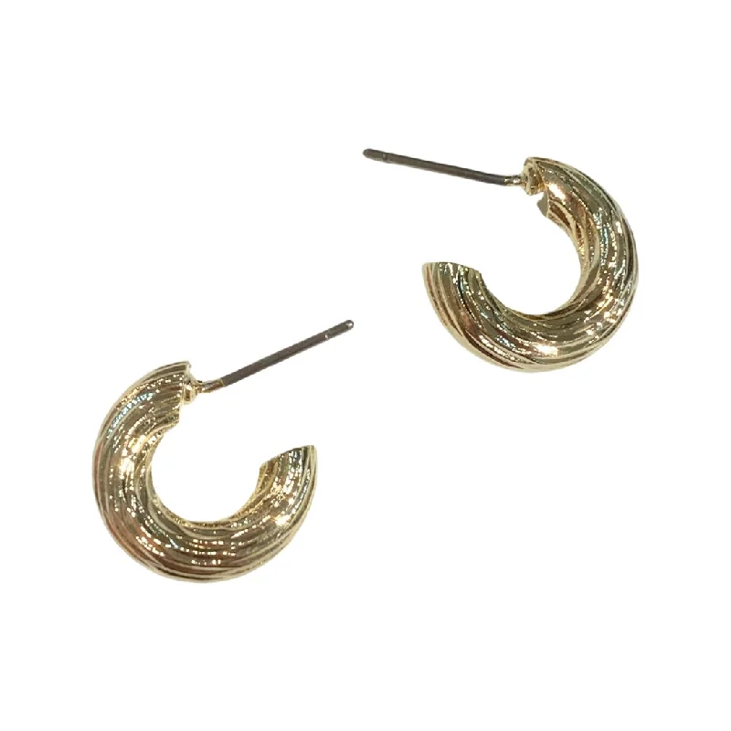 Hoop earrings with stacked layers for a bold and textured design-Deandra Striped Mini Hoops