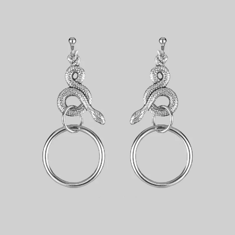 Hoop earrings with abstract shapes for an artistic and creative touch-MERYLL. Snake Wrap Ring Earrings