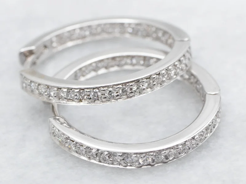 Best hoop earrings with custom designs for a personalized, unique accessory-Diamond Encrusted Hoop Earrings