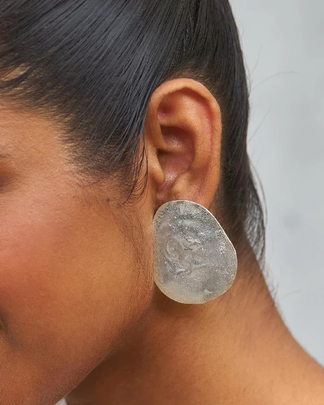 Hoop earrings with polished metal for a shiny and high-quality finish-Dip-Dot Earrings - Silver