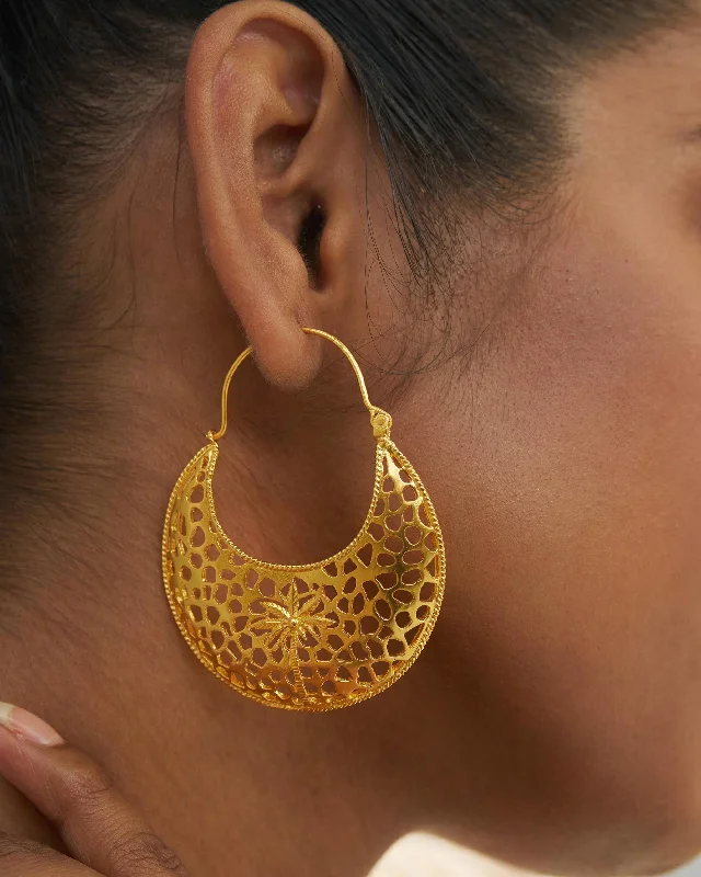 Best hoop earrings with crescent-shaped designs for a bold, moon-inspired style-Dokai Bali - Gold