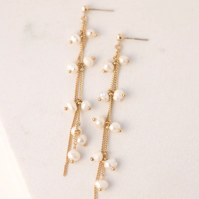 Best hoop earrings with geometric hexagon shapes for a modern, angular look-Dot Pearl Earrings