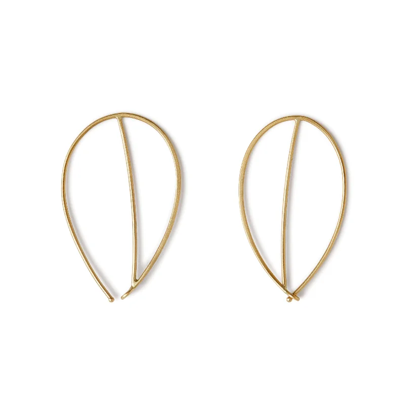 Best hoop earrings with gold-plated finishes for an affordable luxury vibe-<!--ER1003--> leaf hoops