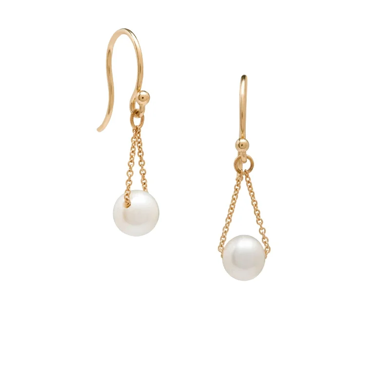 Best hoop earrings with floral designs for a feminine and delicate look-<!--ER400-->short pearl swing earrings