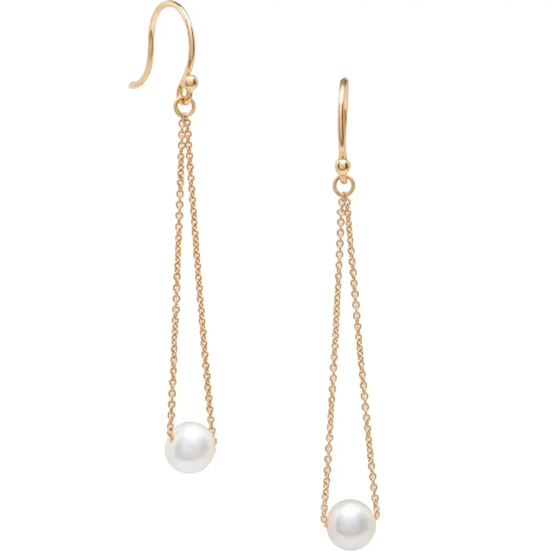 Best hoop earrings with sterling silver for an affordable and chic design-<!--ER402-->long pearl swing earrings