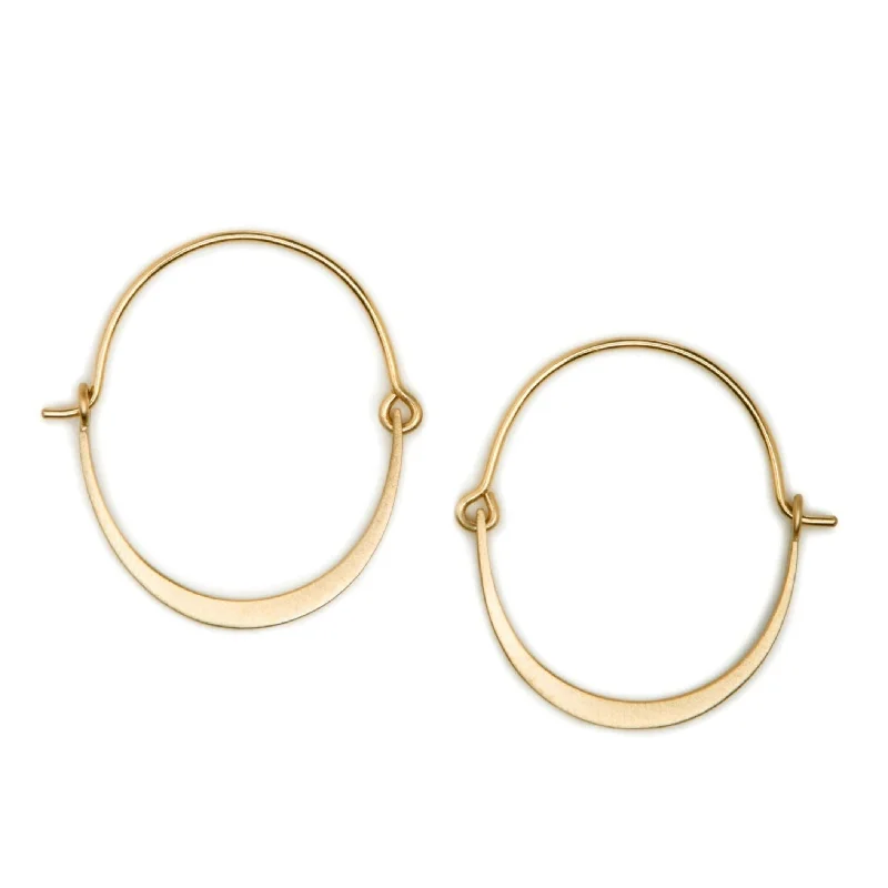 Best hoop earrings with intricate beaded details for a textured, stylish appearance-<!--ER410-->waxing crescent moon hoops