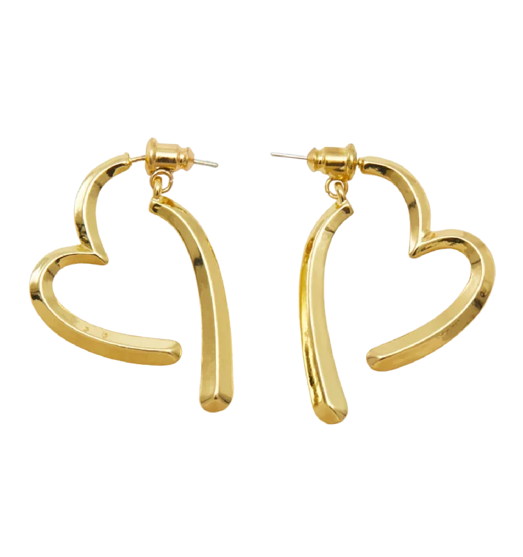 Best hoop earrings with geometric pendants for a modern, chic appeal-Esme Squiggle Heart Earrings