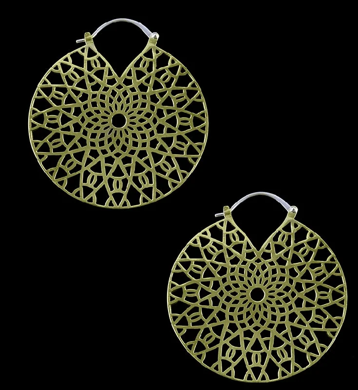 Hoop earrings with textured finishes for a vintage and classic style-Fiber Brass Earrings - Weights