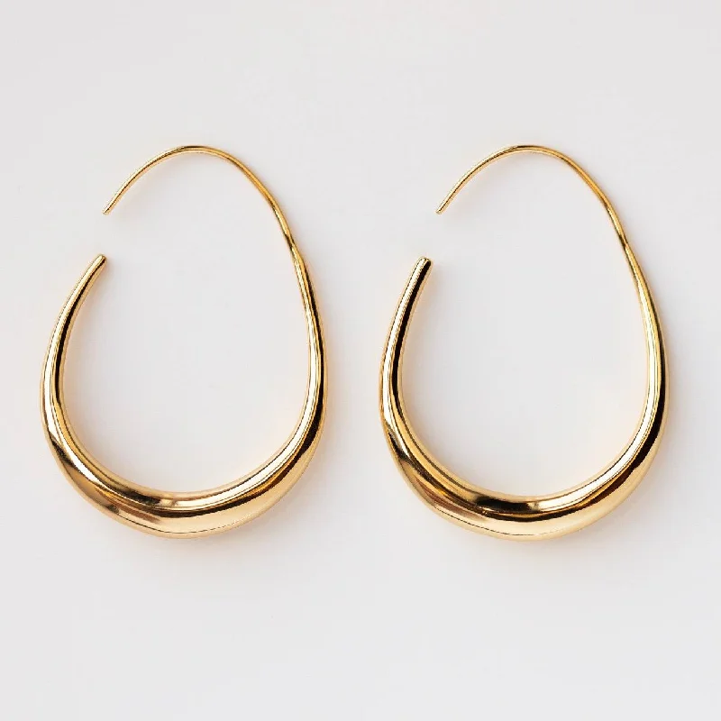 Hoop earrings with removable pendants for a versatile and customizable accessory-Fluid Hoop Earrings