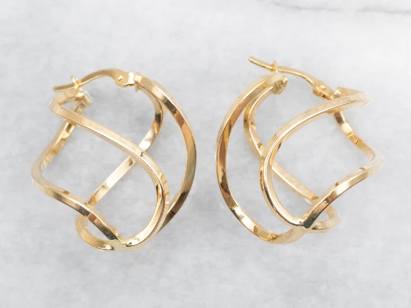 Best hoop earrings with Swarovski crystals for added sparkle and luxury-Funky Double Twist Earrings