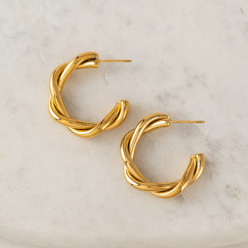 Hoop earrings with multi-tone finishes for a colorful and layered effect-Gigi Hoop Earrings