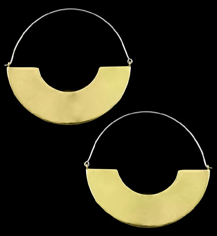 Hoop earrings with snake print designs for an edgy, wild appearance-Gold Arc Titanium Hangers - Earrings