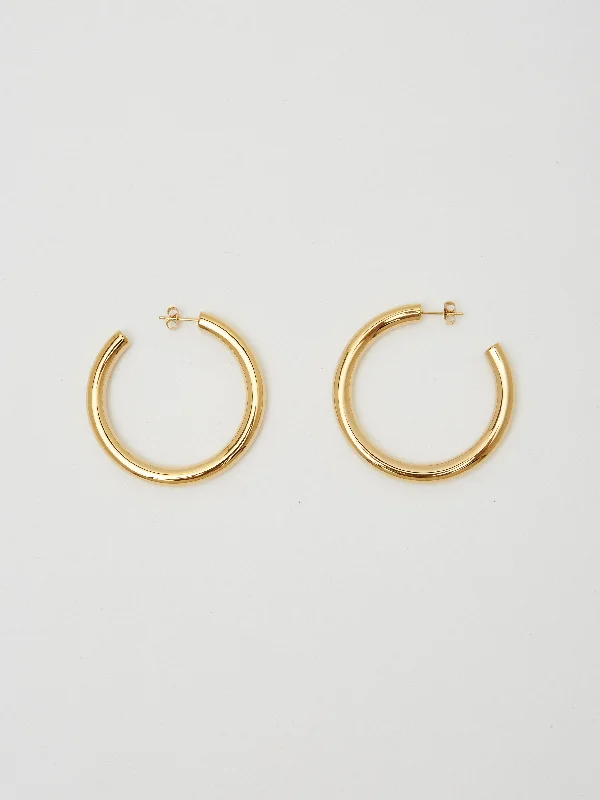 Best hoop earrings with Swarovski crystals for added sparkle and luxury-Gold Hollow Hoops