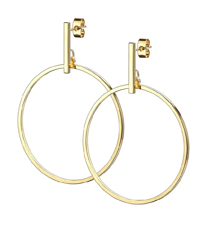 Best hoop earrings with geometric cuts for a sharp, modern appeal-Gold PVD Spherical Hanging Earrings