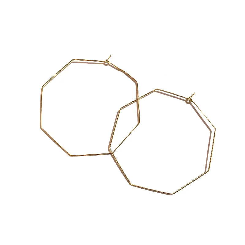 Hoop earrings with gold accents for a warm, elegant statement piece-Geovana Octagon Hoops