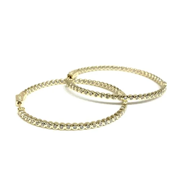 Best hoop earrings with geometric cuts for a sharp, modern appeal-Sparkle Bezel French Clasp Large 2” Hoops