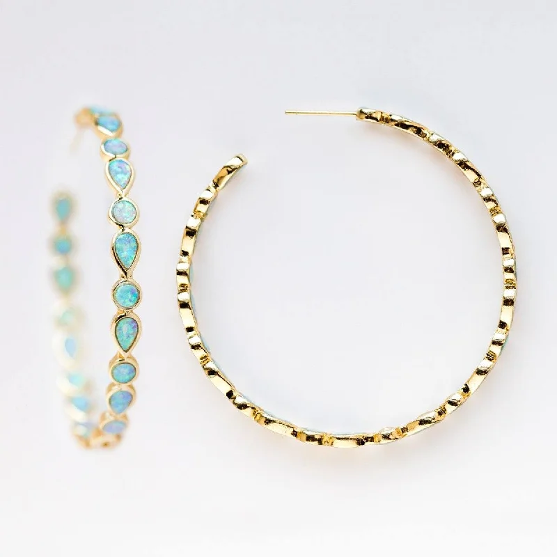 Best hoop earrings with floral designs for a feminine and delicate look-Isla Opal Hoop Earrings