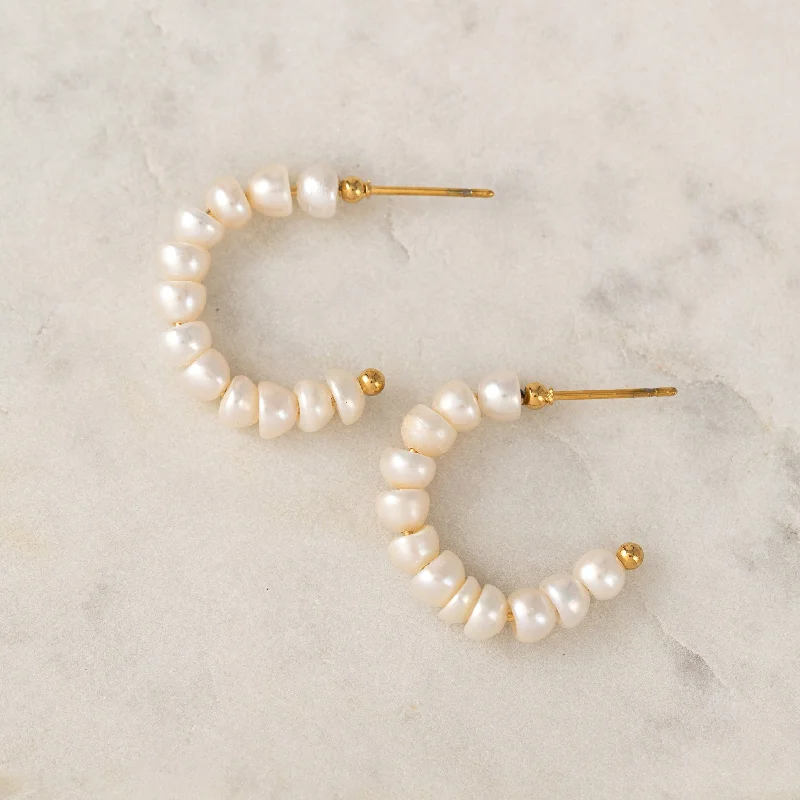 Best hoop earrings with minimal embellishments for a sleek and modern look-Isola Pearl Hoop Earrings