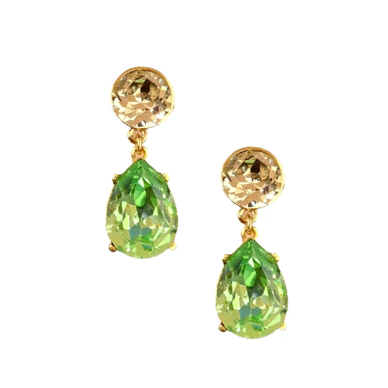 Best hoop earrings with stacked layers for a dimensional and bold look-Jonquil & Peridot Teardrop Pierced Earring